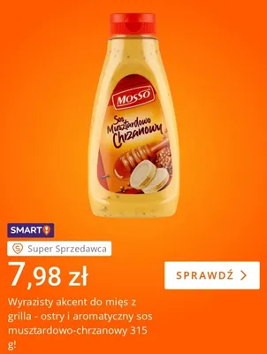 Sos musztardowo-chrzanowy Mosso promocja w Allegro