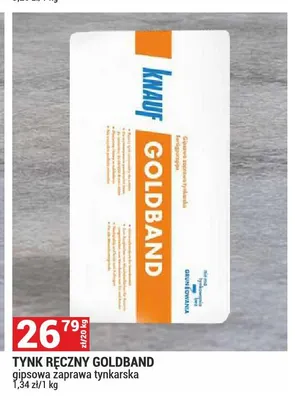 Tynk ręczny gipsowa zaprawa tynkarska Goldband Knauf promocja w Merkury Market
