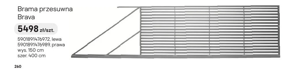 Brama przesuwna Brava promocja w Castorama