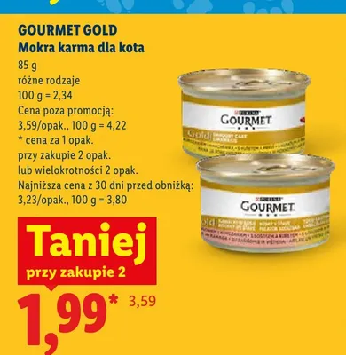 Mokra karma dla kota Gourmet Gold promocja w Lidl