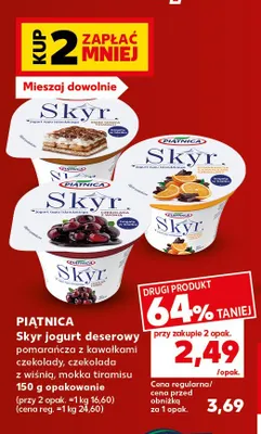 Skyr jogurt deserowy czekolada z wiśnią Piątnica promocja w Kaufland