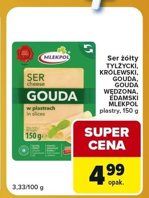 Ser żółty Edamski Mlekpol promocja w Carrefour Express