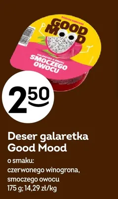 Deser galaretka o smaku czerwonego winogrona Good Mood promocja w Żabka