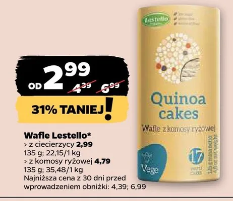 Wafle Lestello z ciecierzycy promocja w Netto