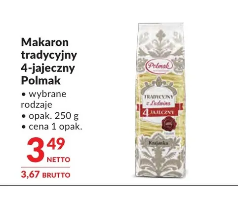 Makaron tradycyjny 4-jajeczny Polmak promocja w Makro