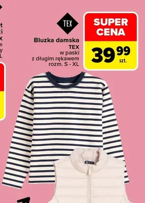 Bluzka damska w paski z długim rękawem TEX promocja w Carrefour