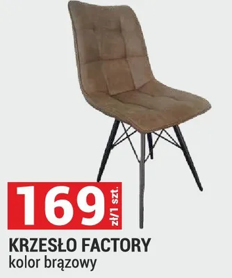 Krzesło Factory kolor brązowy promocja w Merkury Market