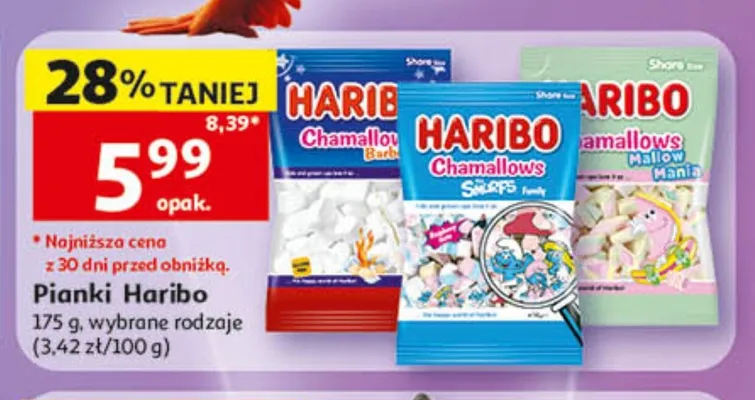 Pianki Haribo Chamallows Smurfs promocja w Auchan