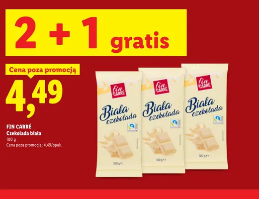 Czekolada biała Fin Carré promocja w Lidl
