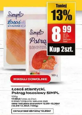 Łosoś atlantycki Pstrąg tęczowy SIMPL promocja w Supeco