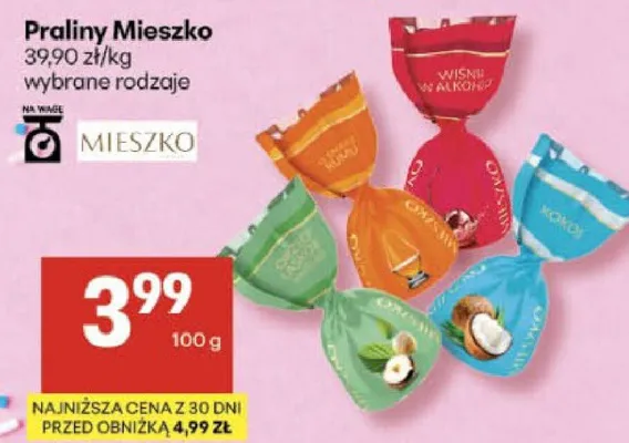 Praliny Mieszko promocja w Delikatesy Centrum