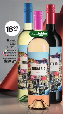 Wino białe Miratejo wytrawne promocja w Żabka
