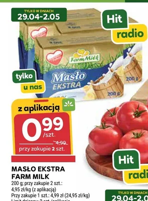 Masło Ekstra Farm Milk promocja w Stokrotka