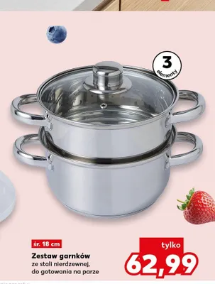 Zestaw garnków do gotowania na parze promocja w Kaufland