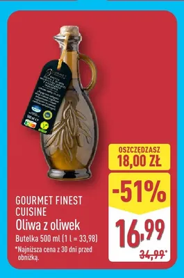 Oliwa z oliwek Gourmet Finest Cuisine promocja w Aldi
