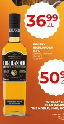 Whisky Highlander promocja w Duży Ben