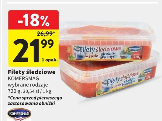 Filety śledziowe Komersmag promocja w Intermarche