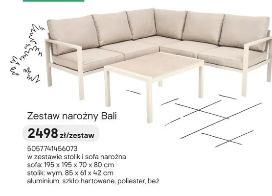 Zestaw narożny Bali promocja w Castorama
