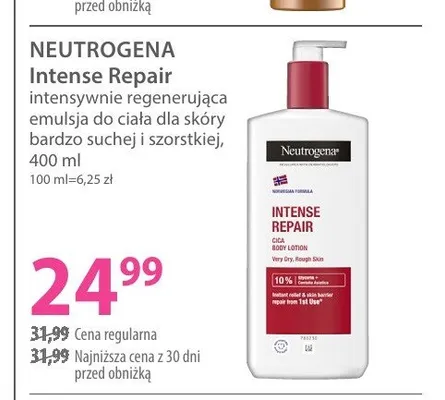 Intensywnie regenerująca emulsja do ciała Neutrogena Intense Repair promocja w Hebe