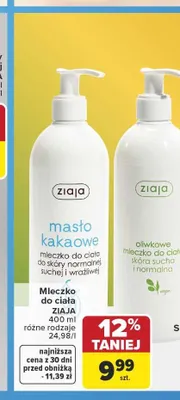 Mleczko do ciała Ziaja promocja w Carrefour