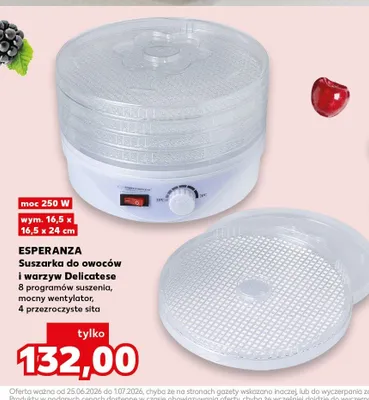 Suszarka do owoców i warzyw Esperanza Delicatese promocja w Kaufland