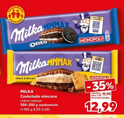 Czekolada mleczna Milka MMMAX Choco & Biscuit promocja w Kaufland