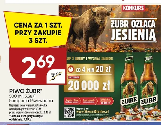 Piwo Żubr promocja w Chata Polska
