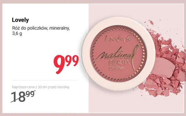 Róż do policzków mineralny Lovely promocja w Rossmann