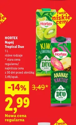 Napój Hortex Tropical Duo ananas kaktus promocja w Lidl