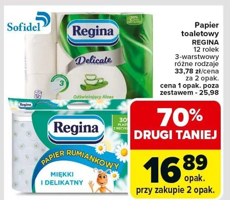 Papier toaletowy 12 rolek 3-warstwowy różne rodzaje promocja w Carrefour