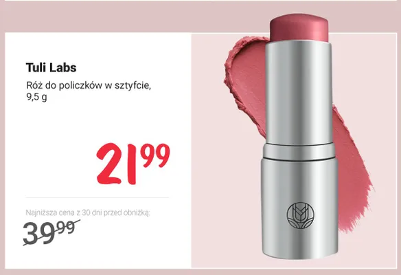 Róż do policzków w sztyfcie Tuli Labs promocja w Rossmann