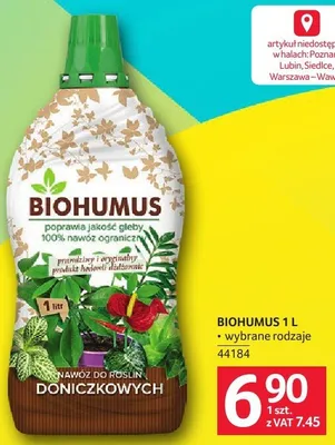 BIOHUMUS 1L dla roślin doniczkowych promocja w Selgros