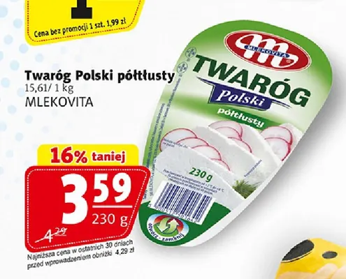 Twaróg Polski półtłusty Mlekovita promocja w Prim Market