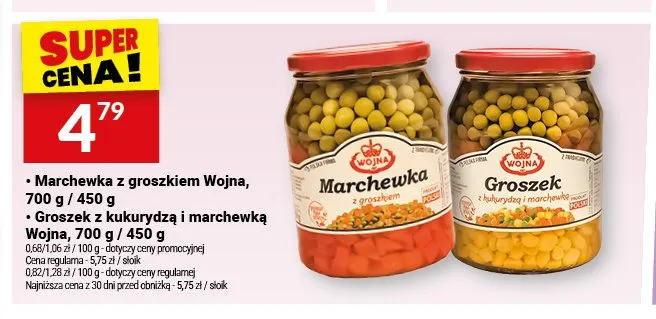 Marchewka z groszkiem Wojna promocja w Twój Market