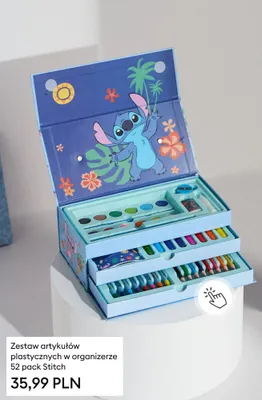 Zestaw artykułów plastycznych w organizerze Stitch 52-pak promocja w Sinsay