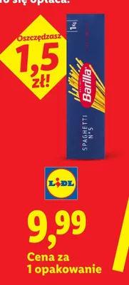 Makaron spaghetti Barilla N°5 promocja w Lidl