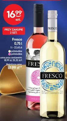 Wino różowe Fresco półsłodkie promocja w Żabka