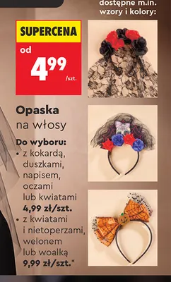 Opaska na włosy z woalką promocja w Biedronka