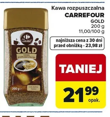 Kawa rozpuszczalna Gold Carrefour promocja w Carrefour Market