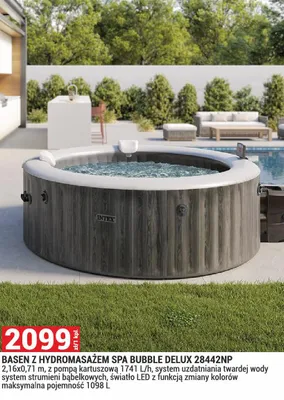 Basen z hydromasażem Spa Bubble Delux 28442NP promocja w Merkury Market