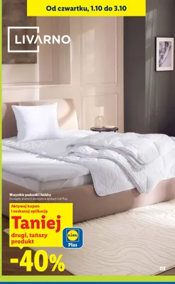 Poduszki i kołdry Livarno promocja w Lidl