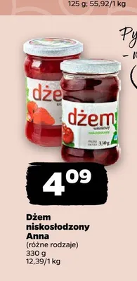Dżem niskosłodzony Anna wiśniowy promocja w Netto