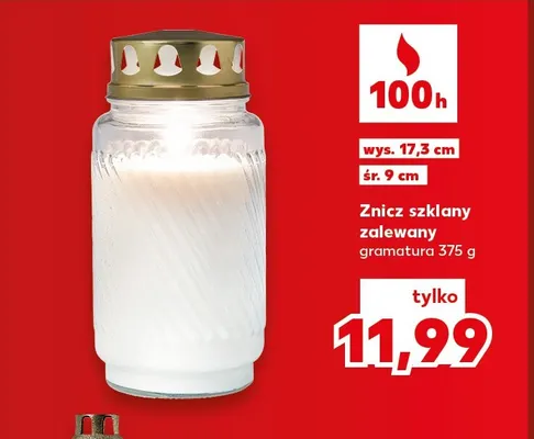 Znicz szklany zalewany promocja w Kaufland