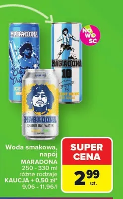 Woda smakowa MARADONA promocja w Carrefour