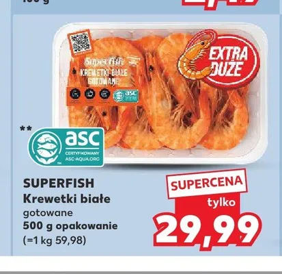 Krewetki białe gotowane Superfish promocja w Kaufland
