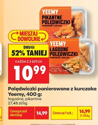 Polędwiczki panierowane z kurczaka pikantne Yeemy promocja w Biedronka