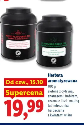 Herbata aromatyzowana mieszanka herbaciana z kwiatami wiśni promocja w Lidl