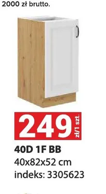 Szafka kuchenna stojąca 40D 1F BB promocja w Merkury Market