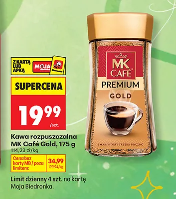 Kawa rozpuszczalna MK Café Gold promocja w Biedronka