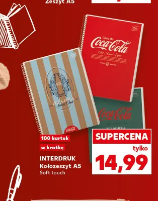 Kołozeszyt A5 Soft Touch Interdruk Coca-Cola promocja w Kaufland